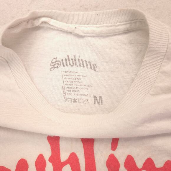 Sublime Band Short Sleeve Crew Neck Graphic T Shirt Mens Size Medium M White - Picture 3 of 9